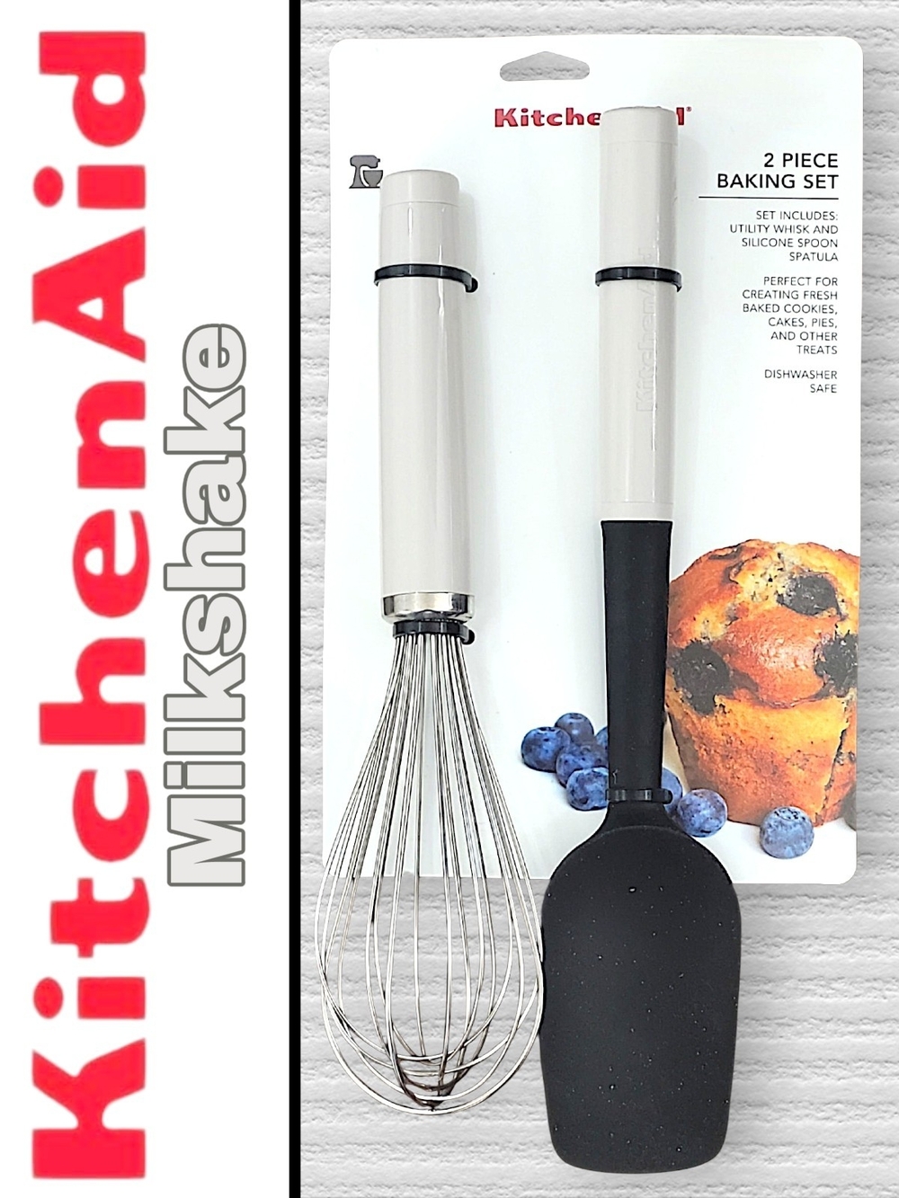 KitchenAid Milkshake Handle Whisk and Silicone Spatula 2-Piece Set